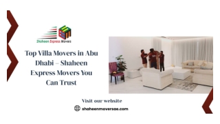 Top Villa Movers in Abu Dhabi – Shaheen Express Movers You Can Trust