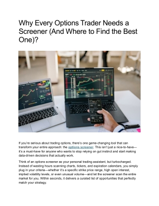 Why Every Options Trader Needs a Screener