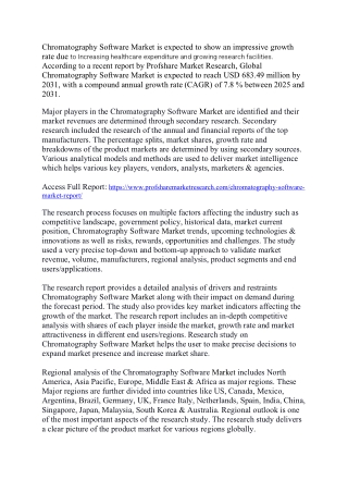 Chromatography Software Market Report