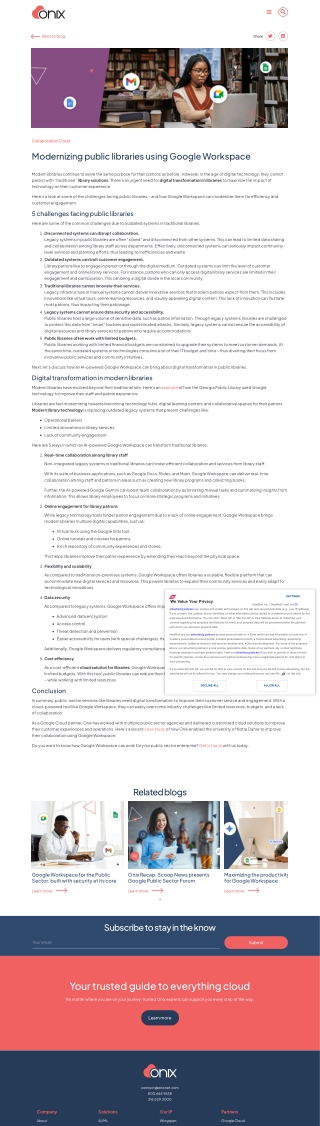 Modernizing Public Libraries with Onix - Google Workspace Service