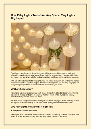 How Fairy Lights Transform Any Space