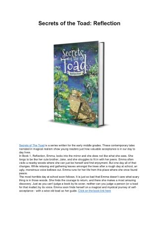 Secrets of the Toad: Reflection