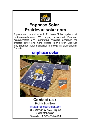 Enphase Solar  Prairiesunsolar.com