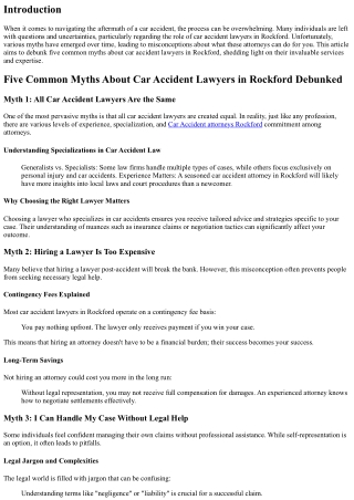 Five Common Myths About Car Accident Lawyers in Rockford Debunked