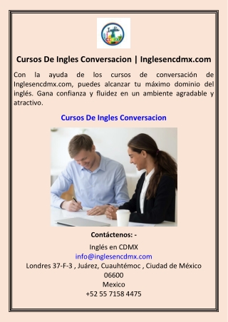 Cursos De Ingles Conversacion  Inglesencdmx.com