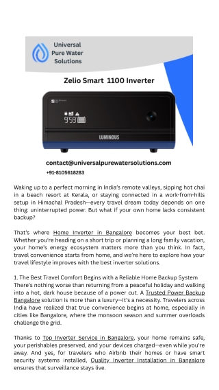 Top Inverter Service in Bangalore