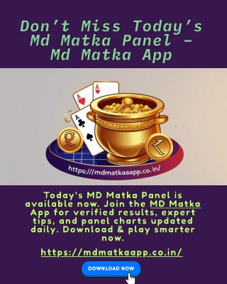 Don’t Miss Today’s Md Matka Panel – Md Matka App (1)