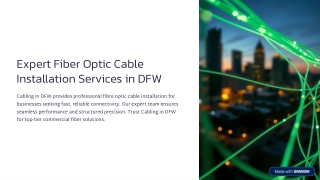 Expert Fiber Optic Cable Installation Services in DFW