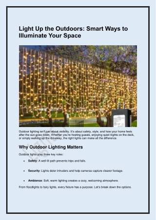 Light Up the Outdoors Smart Ways to Illuminate Your Space
