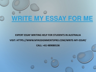 Write My Essay for Me