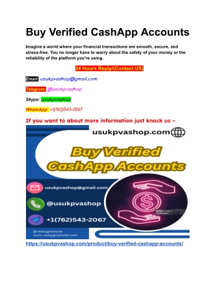 Buy Verified CashApp Accounts