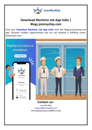 Download Maritime Job App India | Blogs.joinmyship.com