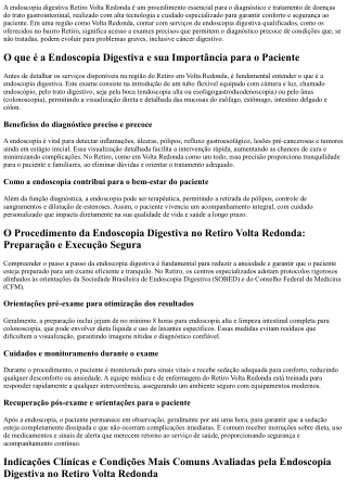 Endoscopia Digestiva urgente em Volta Redonda: cuide da sua saúde hoje