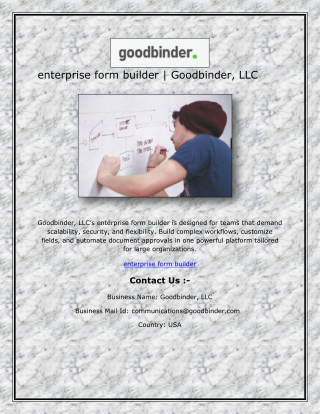 enterprise form builder  Goodbinder, LLC