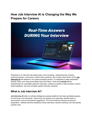 How Job Interview AI is Changing the Way We Prepare for Careers