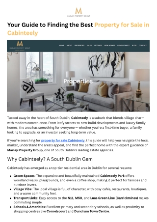 Your Guide to Finding the Best Property for Sale in Cabinteely