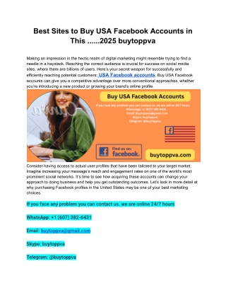 Best Sites to Buy USA Facebook Accounts in This ......2025 buytoppva