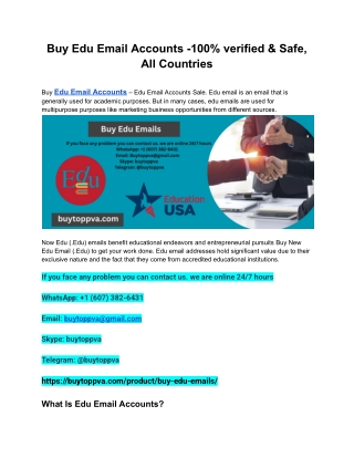 Buy Edu Email Accounts -100% verified & Safe, All Countries