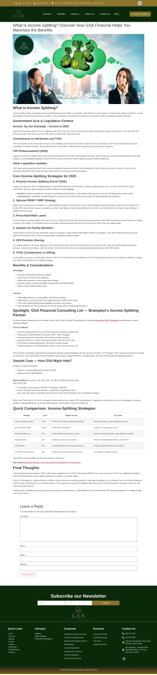 What Is Income Splitting Discover How GSA Financial Helps You Maximize the Benefits