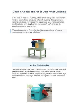 Chain Crusher: The Art of Dual-Rotor Crushing