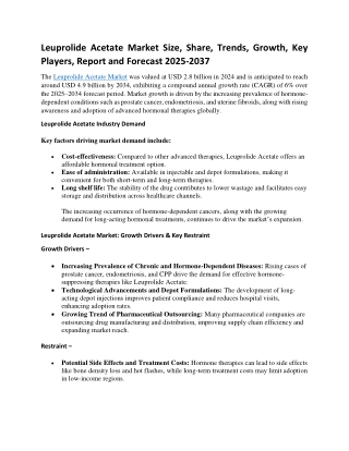 Leuprolide Acetate Marke
