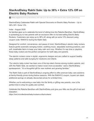 StarAndDaisy Rakhi Sale_ Up to 38%   Extra 12% Off on Electric Baby Rockers