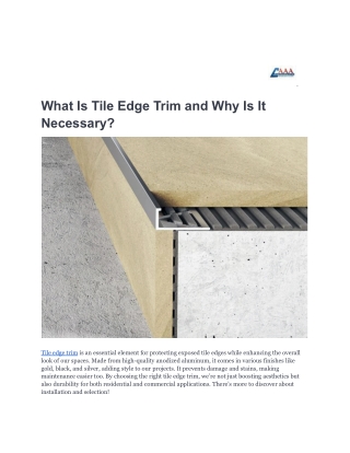 What Is Tile Edge Trim and Why Is It Necessary_