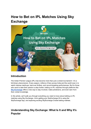 How to Bet on IPL Matches Using Sky Exchange