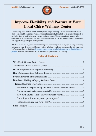 Improve Flexibility and Posture at Your Local Chiro Wellness Center