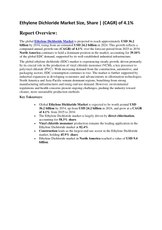 Global Ethylene Dichloride Market Scope and Strategic Insights