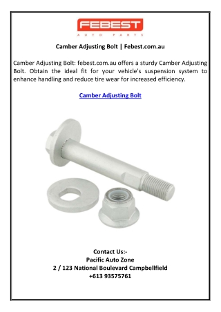 Camber Adjusting Bolt | Febest.com.au