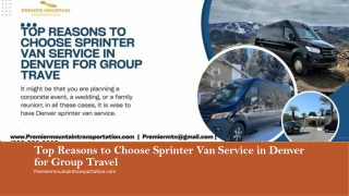Why Sprinter Vans Are the Smartest Choice for Group Travel in Denver