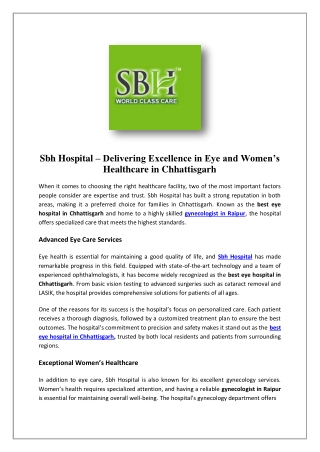 Best Nursing Home in Chhattisgarh | Patient-Centric Care