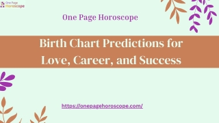 Birth Chart Predictions for Love, Career, and Success