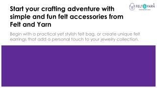 Easy Felting Craft Ideas for Beginners | Felt and Yarn