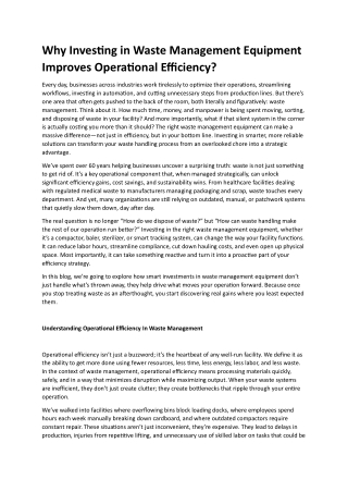 Waste Management Equipment