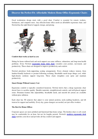 Discover the Perfect Fit: Affordable Modern Home Office Ergonomic Chairs