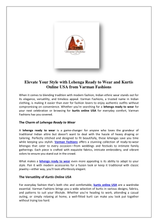 Explore Varman Fashions For Indian Kurtis Online Shopping in USA.