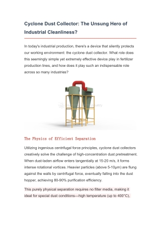 Cyclone Dust Collector: The Unsung Hero of Industrial Cleanliness?