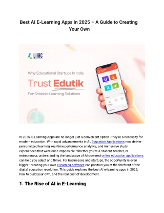 Best AI E-Learning Apps in 2025 – A Guide to Creating Your Own