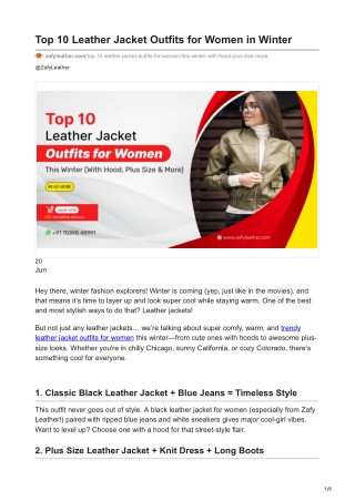zafyleather.com-Top 10 Leather Jacket Outfits for Women in Winter (1)