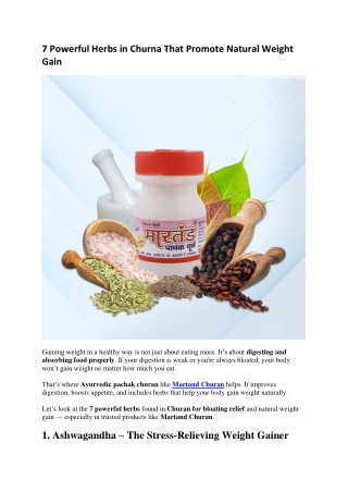 7 Powerful Herbs in Churna That Promote Natural Weight Gain