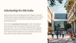 Scholarship for IIM India 2026 – Apply Online Now