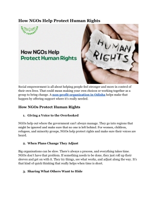 How NGOs in India Protect Human Rights | Abitec Foundation