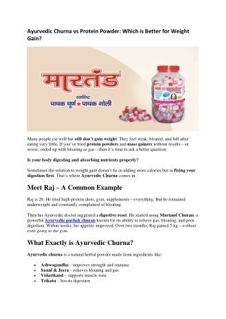 Ayurvedic Churna vs Protein Powder