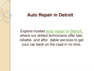 Auto Repair in Detroit