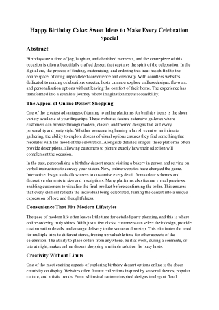 Happy Birthday Cake: Sweet Ideas to Make Every Celebration Special