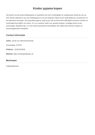 Kinder pyjama kopen