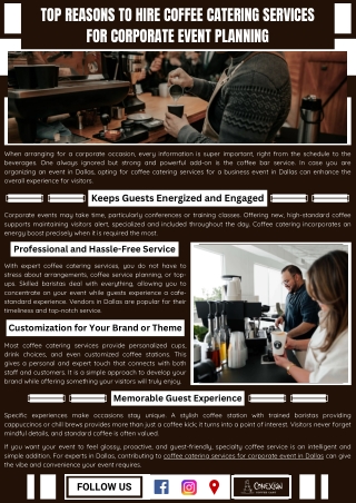 Hire Coffee Catering Services for Corporate Event Planning