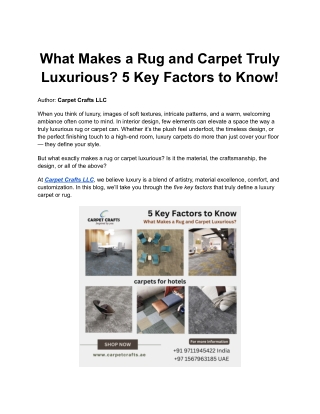What Makes a Rug and Carpet Truly Luxurious_ 5 Key Factors to Know!